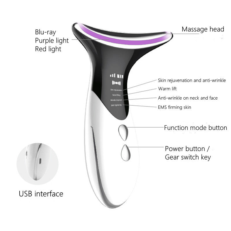 Neck Massager Color Light Skin Rejuvenation Neck Beauty Device Neck Massager Color Light Skin Rejuvenation Neck Beauty Device